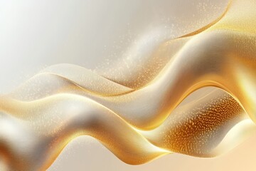Abstract image of flowing gold ribbons with sparkling light effects. Use this as a background for luxurious designs and festive celebrations.