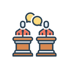 Color illustration icon for opinion