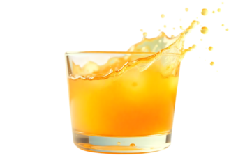 Refreshing Orange Juice Splash Icy Cold Drink Photography