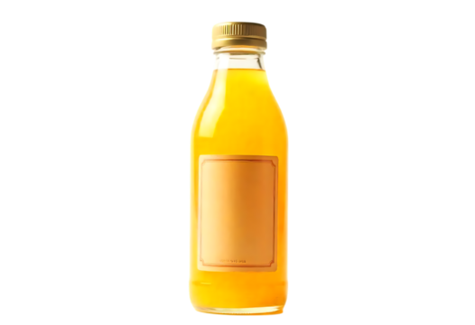 Refreshing Yellow Citrus Drink in Glass Bottle  A Zesty Beverage
