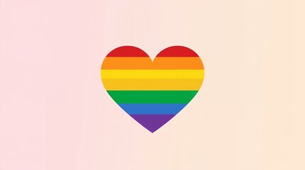 Rainbow Heart – A Minimalist Symbol of LGBTQ+ Love and Pride - AI Generated