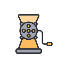 Vintage Style Illustration Of Manual Meat Grinder On Transparent Layer