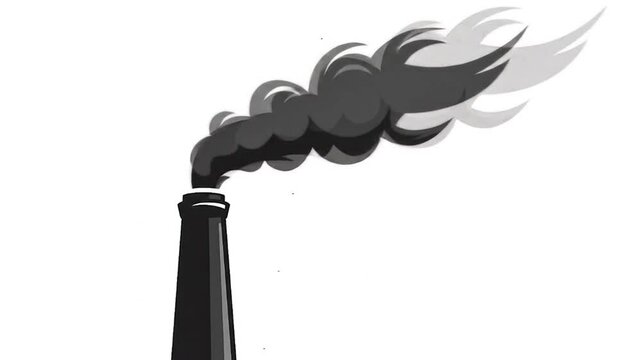 Black Smoke Rising from Chimney Graphic Illustration