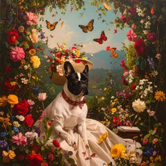 French Bulldog in photo manipulation technique