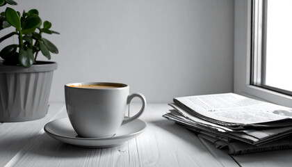 Cozy Morning Coffee in a Minimalist Kitchen