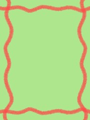 Obraz premium Oil pastel wavy border. Simple wavy frame