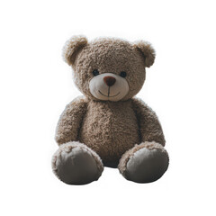 Obraz premium Teddy bear plush animal sitting on transparent background on png transparent background