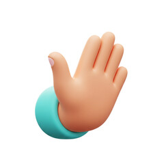 3d cartoon hand gesture of denial, rejection, or stop