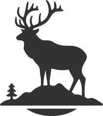 Wild animal vector of a elk silhouette