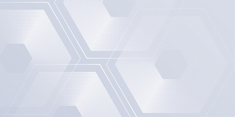 Modern white background with gradient color and artistic dynamic lhexagon decoration abstract simple