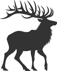 Wild animal vector of a elk silhouette