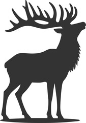 Wild animal vector of a elk silhouette