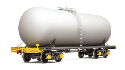 Freight train tank car on isolated white background. Generative AI