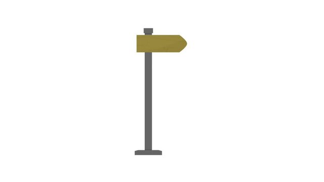 direction post. road pole. road direction. location place. simple animation, motion graphics