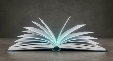 Fototapeta premium book, open book, pages, Open Book with Glowing Pages