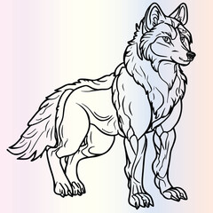 Wolf Coloring Pages Drawing For Kids