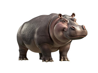 Fototapeta premium Dark portrait of a hippopotamus at night, captivating glimpse into african wildlife