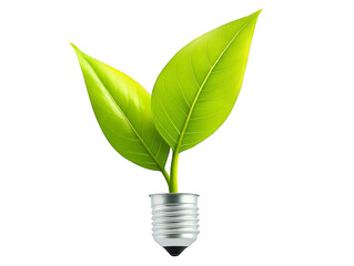 Illuminating sustainability, green leaf inside a light bulb symbolizing ecoconscious innovation and green energy solutions for brighter future