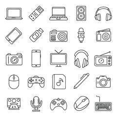 Fototapeta premium set of 30 outline icons related to electronic device