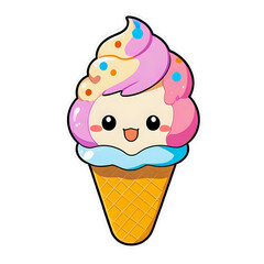 ice cream vector illustration sticker