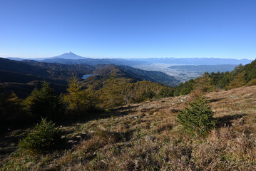 Fototapeta premium Climbing Mount Daibosatsurei, Yamanashi, Japan