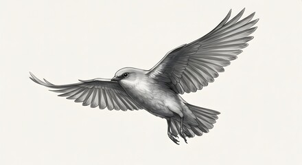 Obraz premium Bird in Flight Sketch