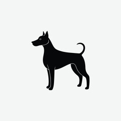 Cute Dog Puppy Silhouette Vector on White Background - Adorable Animal Graphics
