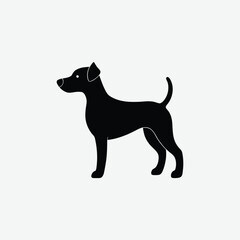Cute Dog Puppy Silhouette Vector on White Background - Adorable Animal Graphics