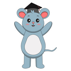 Cute Mouse Mascot Character with Cartoon Design. Vector Illustration.