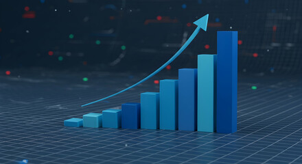 bar graph,  graph,  chart, Upward Trending Bar Graph Showing Business Growth