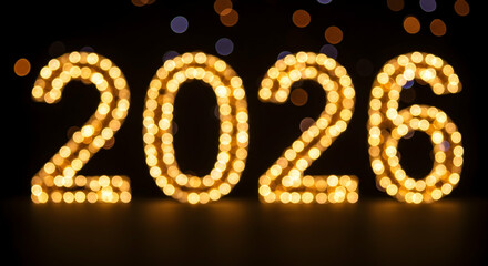 2026,  New Year,  New Years Eve, 2026 New Year's Eve Lights Bokeh