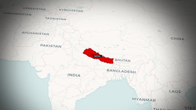 Geographic Borders of Nepal&ndash; High-Resolution Map