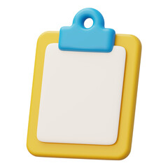 3D Clipboard with Blue Clip