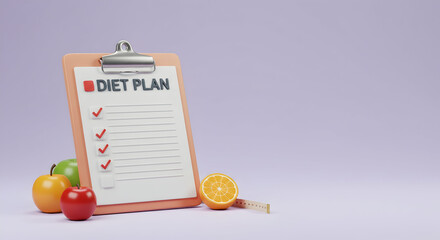 diet plan,  weight loss,  healthy eating, Diet Plan Checklist with Fruits and Measuring Tape