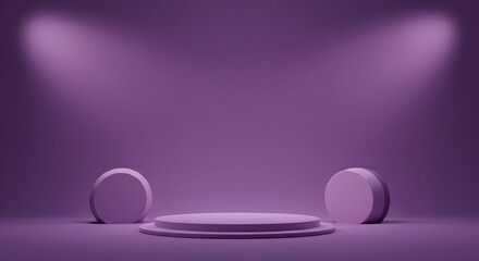 purple,  podium,  display, Purple Cylindrical Display Podium with Spotlights