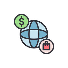 Global E-commerce And Transactions Presenting Worldwide Trade Solutions