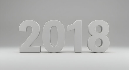 2018,  year,  numbers, 2018 - Minimalist White Number Design