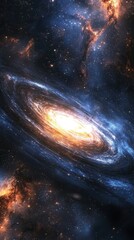 Beautiful Spiral Galaxy in Deep Space Space universe galaxy spiral galaxy stars starry nebula cosmos deep space astronom