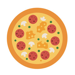 Obraz premium Delicious Cartoon Pizza with Pepperoni, Cheese, and Mushrooms