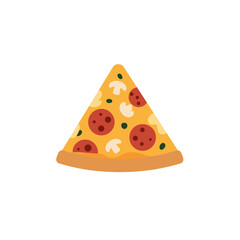Pizza Slice Icon: Pepperoni, Mushroom, and Cheese