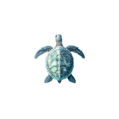 Fototapeta premium Pastel turtle on white background 