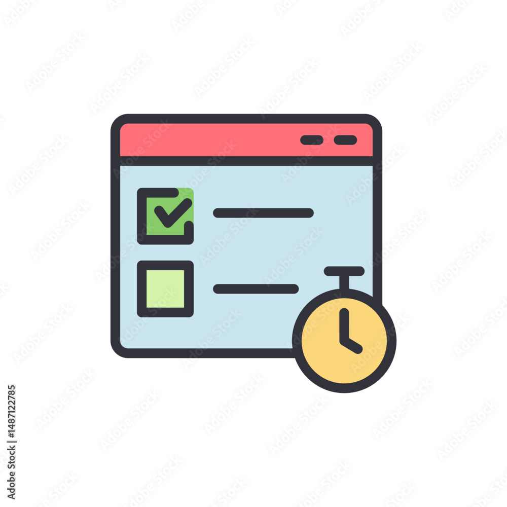 Poster website task management with checkboxes and deadline icon on display