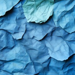 Fototapeta premium Crinkled blue paper texture background