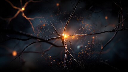 Neural activity sparks excitement in the scientific community abstract concept dark environment close-up view