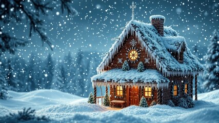 Winter Wonderland Home, Gingerbread House Outline