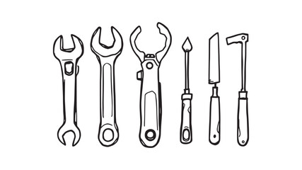 Multi-Tool line art illustration showing versatile useful compact everyday gadget