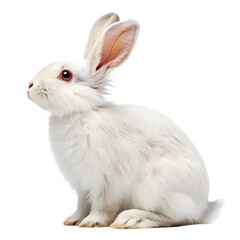 white rabbit isolated on transparent background