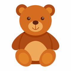 Teddy bear toy vector on white background.