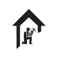 Carpenter icon silhouette vector isolated illustration