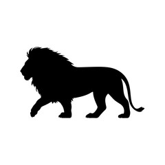 Lion Silhouette in African Savanna Landscape